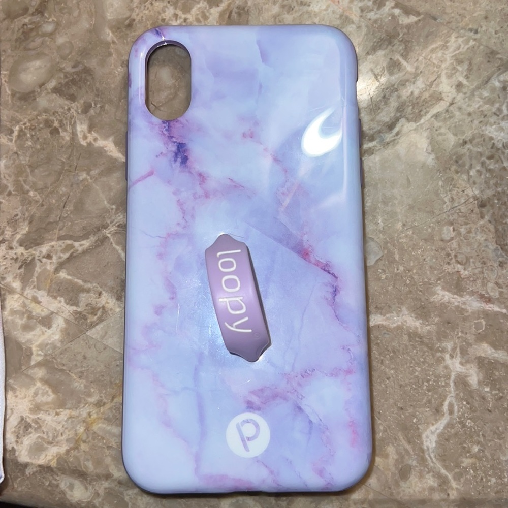 Purple Marble Loopy Case iPhone X